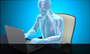 광주자생한방병원 목질환 VDT증후군-정상적인 사람의 컴퓨터 하는 모습입니다.