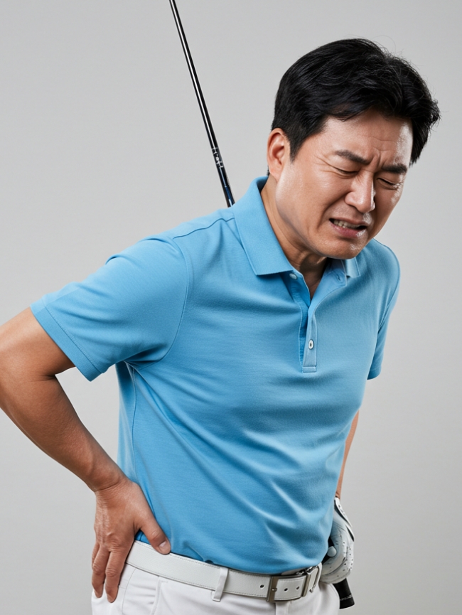 허리 통증으로 괴로운 중년 남성